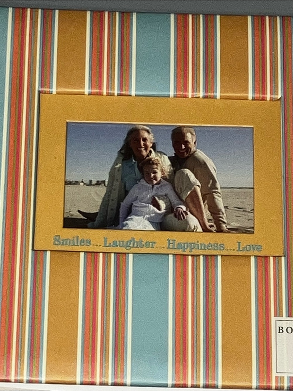 NEW in Box Striped Multicolor Photo Album holds 200 photos